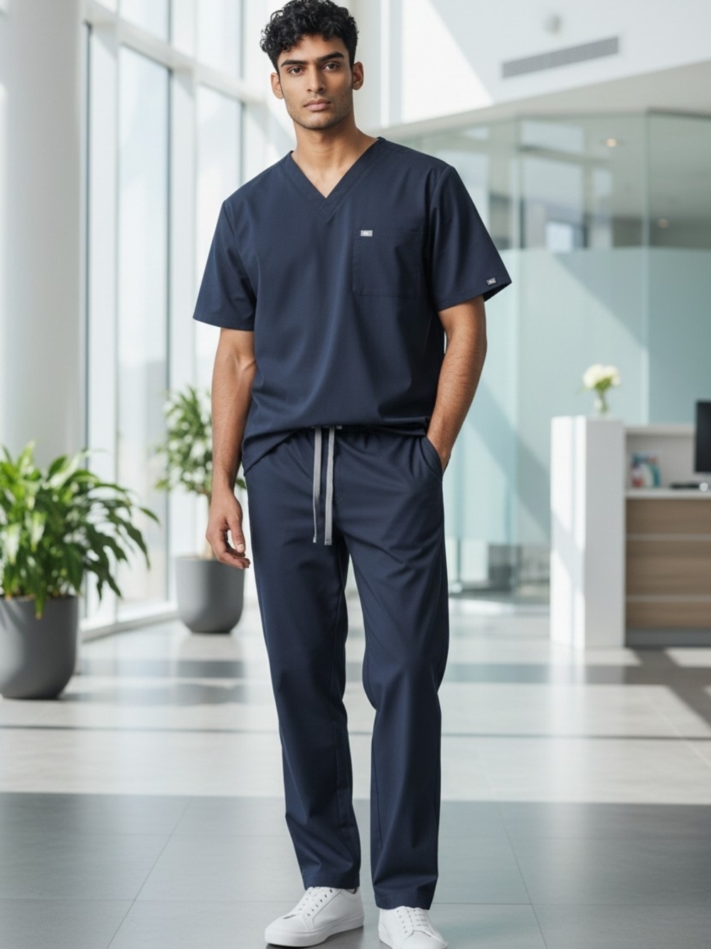 Figs Men's Navy Drawstring Jogger Pants